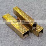 Foshan 304 Embossed Golden Color Stainless Steel Pipe and Tube for Decoration thumbnail-2