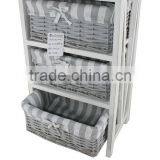 Folding Wooden Storage Cabinet With 3 Fold Drawers thumbnail-1