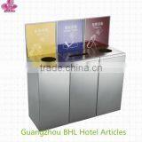 Stainless Steel Triple Waste Bins Recycl Bin for Shopping Mall thumbnail-1