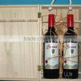 Two Bottles Red Wine Wood Box thumbnail-3