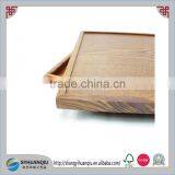 Custom Larger Rectangular Hotel Industrial Use Wooden Serving Tray thumbnail-5