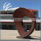 Simple Design Oval Shaped Rustic Corten Art Sculpture thumbnail-1