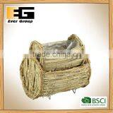 Natural Rattan Semi Cylindrical Garden Planter and Decoration Tray thumbnail-1