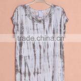 Tie Dye T-shirt for Women, Tie Dye Blouse With Metal Decoration thumbnail-4