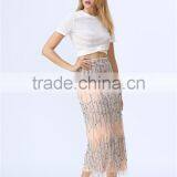 Latest Ladies Elegant Fashion Beautiful Party Skirt Sequin Beading Embellishment Skirt Long Skirt thumbnail-5