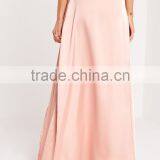 Cheap Fashion Pink Elegant Satin Magic Wrap Maxi Skirt Wholesale thumbnail-5