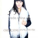 CX-S-31 Genuine Rainbow Tibetan Sheep Fur Scarf- Plus Size thumbnail-4