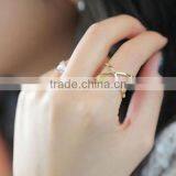 New Fashion 925 Sterling Silver X Ring Gold Rose Gold Silver Ring Zircon Stones thumbnail-2