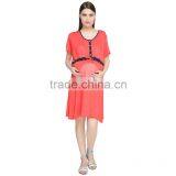 OEM Red Cotton Maternity Sleepwear Dresses Cheap Maternity Sleepwear thumbnail-1
