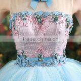 MGOO High Quality Hand Made Fairy Blue Prom Dresses Big Ball Tulle Dress Beautiful Vestidos YDYS15B0016 thumbnail-4