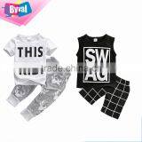 Unisex Children s Cotton t Shirt Custom Baby Clothes T-shirt Tops and Pants Kids Clothing Wholesale thumbnail-1
