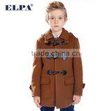 ELPA Tan Wool Long Slim Fit Winter Overcoat With Removable Cap for Boy thumbnail-1