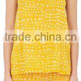 Women Pajamas Abstract-print Cotton Voile Pajama Cami With White Lace Trim thumbnail-5