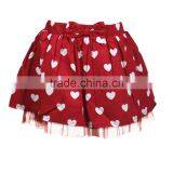 Knee Length Facny Design Heart Printing With Lace Bottom Skirt for 2-14years Girl thumbnail-1