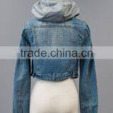 Hot Sale 2017 Denim Jacket Women Short Jean Denim Jacket Ladies Bike Jackets thumbnail-4