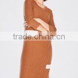 Womens Wholesaler 3/4 Sleeve Wool Knitting Pattern Sweater Dress With Lowest Price thumbnail-3