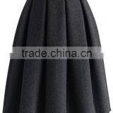 2016 Guangzhou Shandao Brand Name New Aututmn Fashion Women Ruffle Keen Length High Waist Dark Grey Cotton Formal Skirts Designs thumbnail-2