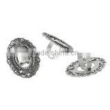 Adjustable Rings Oval Antique Silver Cabochon Settings 17.9mm 10 PCs Ring Setting thumbnail-3