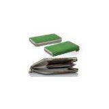 Leather Apple IPhone Case Shock Resistant Green Cellphone Wallet Case