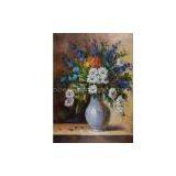 flower printed oil painting