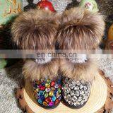 Aidocrystal Girls Italian Latest Fashion Winter Boots Shiny Bling Footwear Handmade Boots With Rhinestone thumbnail-1