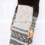 2016 Latest Long Skirt Design Oem Jersey Maxi Tie Dye Grey Knitted Skirt thumbnail-3