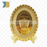 custom decorative carving bright gold souvenir metal plates