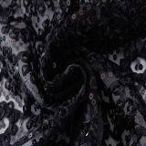 Black and Gold Sequin Paillette Fabric Embroidery thumbnail-3