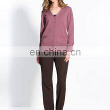 Леди Пинк V-образный воротник кэшмирный кардиган с карманами thumbnail-3