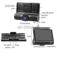 Best 4.0 Inch IPS Screen Triple Lens 1080p Full HD Car Video Camera Dash Cam Dual Camera HD Digital Black Box For Car thumbnail-5