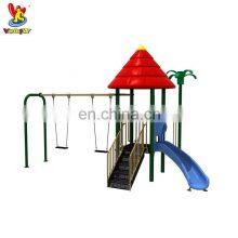 Classic Themes Amusement Park Rides House for Kids Games Playhouse Plastic Slide Outdoor Playground Equipment With Swings thumbnail-1