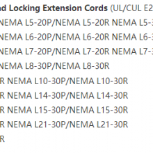 NEMA L10-20P/NEMA L10-30P 125V/250V Locking Power Supply Cord thumbnail-4