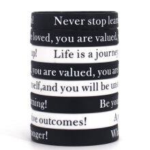 Hot Sale Custom Silicone Bracelet Anti-Bullying Propaganda Quotes for Children's Healthy Growth for Events Factory Wholesale thumbnail-2