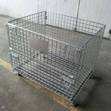 Industry Hanging Storage Wire Baskets Collapsible Stillage Cage Wire Mesh Container Pallet Box Foldable Metal Storage Pallet Basket Box Container thumbnail-3