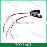 Copper Material I Type Faux Leather Shell 2 Wired 9V Battery Clip Connector