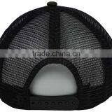 Guangjia High Quality Camo Hat Leather Patch 6 Panel Curved Brim Mesh Cap Bulk thumbnail-4