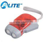 Factory Supply Price Emegency 2LEDs Dynamo Flashlight