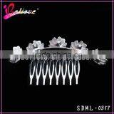 Diamond Flower Silver Metal Hair Comb Wedding Hair Jewelry Magic Hair Comb thumbnail-2
