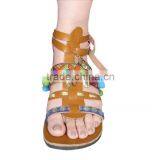 Designer Pure Leather Sandals Indian Handmade Flat Shoes Beautiful Casual Slippers thumbnail-2