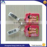 Popular Custom Designed Soft Rubber Keychain With Printed Bar Code