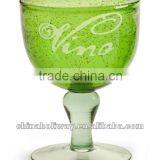 Lola Wine Glass, Bubble Glass, Green Glass thumbnail-1