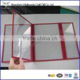 Elegant PVC And PU Leather Clear Menu Cover