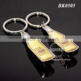 Promotional Gift Mini Beer Bottle Shape Custom Printing Zinc Alloy Silver Metal Bottle Opener Keychain thumbnail-4