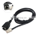 Black rj45 male /female connector network extention cable