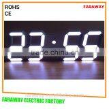 3D Big Digital White Led Wall Clock With Remote