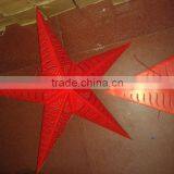 Red Cutwork Paper Stars Lanterns
