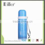Wholesale China Fashion English Word Bullet Vacuum Flask With Plastic Cup