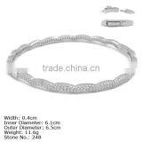 CZQ-0093 Sterling Silver Bangle 925 Solid Womens Sterling Silver Latest Fashion Bangle thumbnail-2