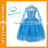 PGCC-2647 wholesale boutique clothing elsa dress cosplay costume in frozen baby girl birthday dress princess elsa costume