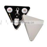 Golf Clip Watch With Two Balls and Two Tees Triangle Box Packing